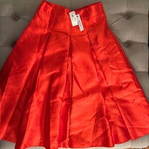 Tangerine A-line Pleated Skirt, Sz M, Ark & Co